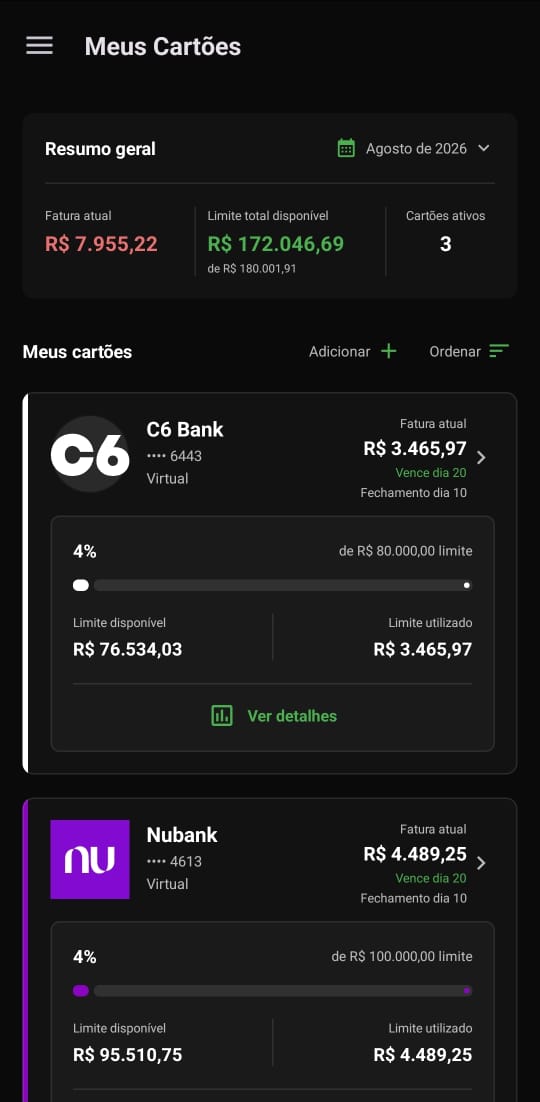 App Cartões